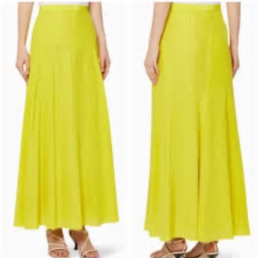 Theory Vibrant Yellow A-Line Skirt